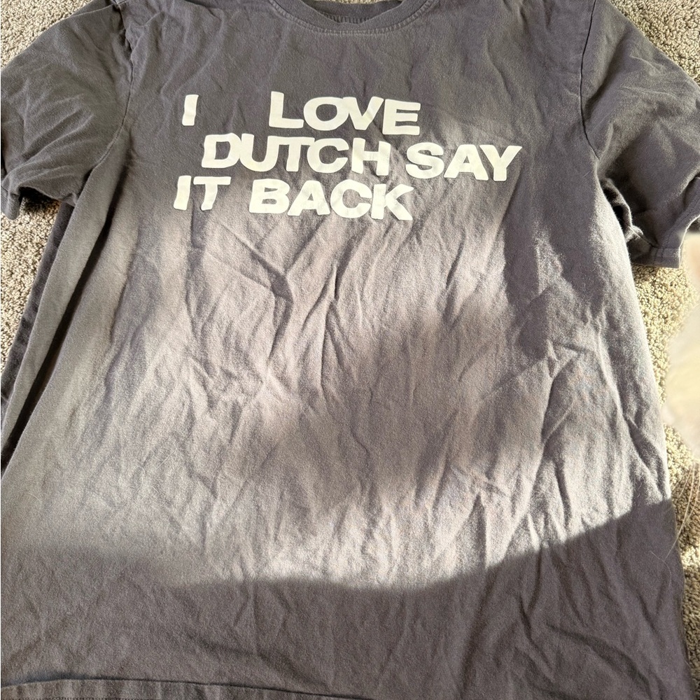 Gray Graphic T-Shirt with White Text